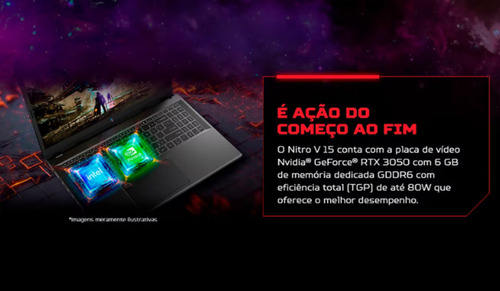 Notebook Acer Nitro V15 ANV15-51-58AZ Core I5-13420h 8gb 512gb Rtx 3050 Cor Preto - Excelente (Recondicionado)