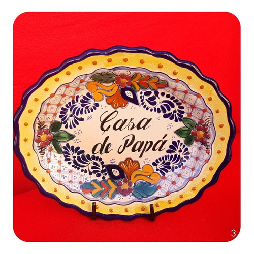 Platón Placa Talavera Poblana Frase Casa De Papá Mod 3  Plc