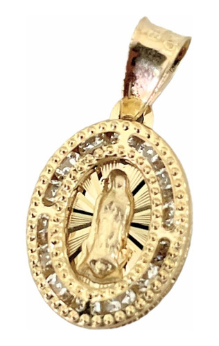 Medalla Virgen De Guadalupe Ovalada 1.2 Cm Oro 10k 10 K