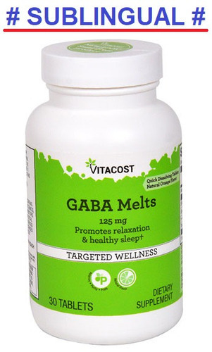 Gaba Sublingual 125 mg - Vitacost - 30 comprimidos con sabor a naranja