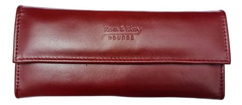 Porta Cheque Unissex De Couro Mod. 014 Vermelho