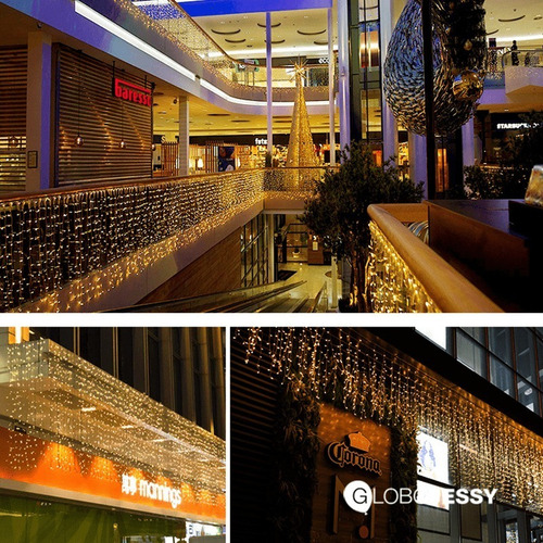 Luces Led Cascada X 5mts / Ambar / Con 200 Luces