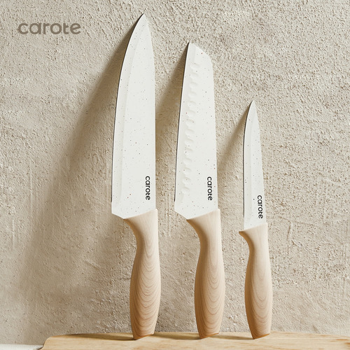 Carote Juego De Cuchillos De Cocina Con Protectores De 12 Pz Crema