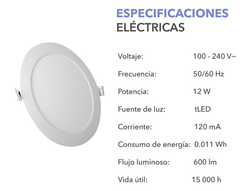 Rca Lámpara De Led Empotrable Rc-lst12 Estructura Blanco