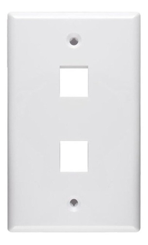 Imagen 3 de 4 de Placa Muro Doble + 2 Modulos Rj45 Cat6 / Eleco