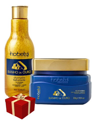 Kit Hobety Banho De Ouro Shampoo 300ml+mascara 300g Original