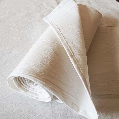 Manta Cubre Sillon Pie De Cama Tusor Rustica Deco 230x140 Cm Color Blanco Tiza