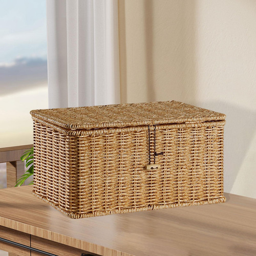 Canasta De Almacenamiento Con Tapa De 36cmx23cmx16cm