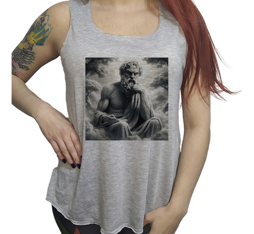 Musculosa Ac Dama Socrates Filosofia Pensando En Su Silla