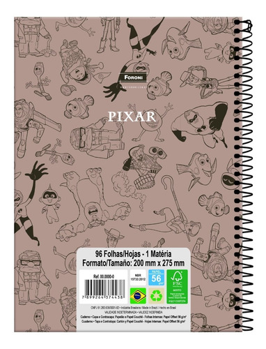 Imagem 3 de 3 de Caderno Universitário Disney Pixar
