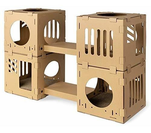 Navaris Casa Modular De Cartón Para Gatos - Condominio De T