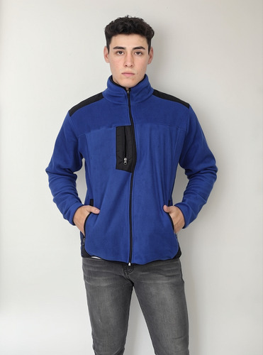 Poleron Micropolar Con Taslan Hombre