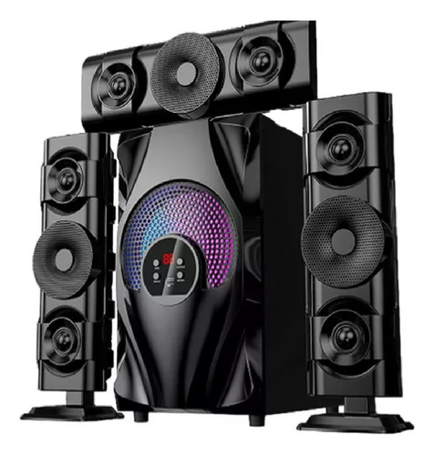 Sistema De Audio 3.1 Con Luz Radio Fm Bluetooth Sonido 3d Negro