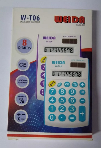 Calculadora Portátil Weida W T06 Color Celeste