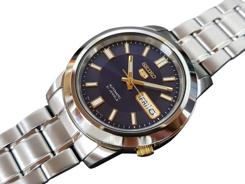 Relógio Seiko Clássico Calendário Automático Snkk11k1 Cor da correia Aço Cor do bisel Aço Cor do fundo Azul