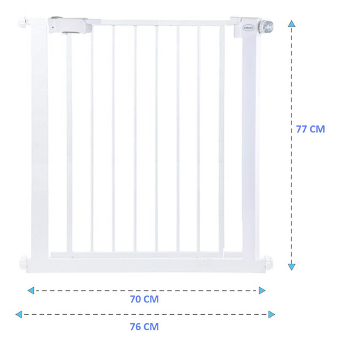 Reja De Seguridad Para Puerta Metálica Doo Gate Il Bebesit Color Blanco