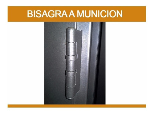 Puerta Chapa Reforzada Exterior Media Reja Apliques Acero Color Gris Grafito Antioxido