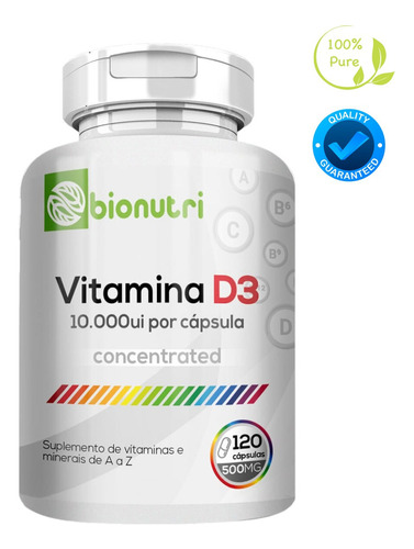 Vitamina D3 10.000ui 500mg Maxima Absorção 120cáp Full Sabor Sem Sabor