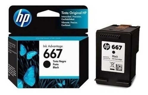 Cartucho Hp 667 Original Negro