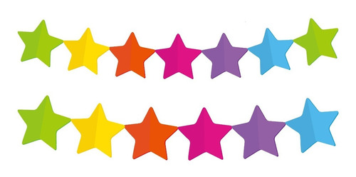 Imagen 1 de 3 de Guirnalda Papel Estrellas Estrella Multicolor Cotillon