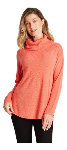 Sweater Cuello Tortuga Cashemere Like Coral