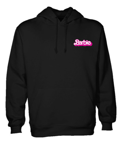 Sudadera Unisex Negra Barbie Blanco