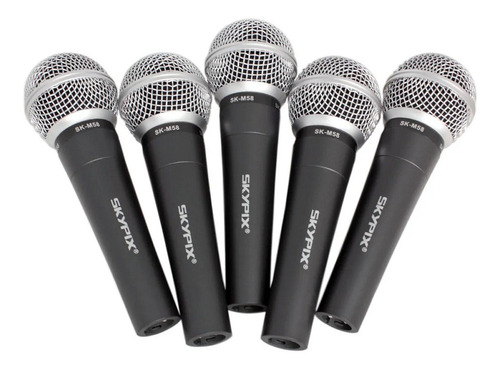 Kit 5 Microfones Skypix Sk-m48 Dinâmico