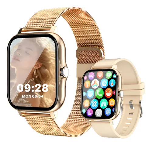Relógio Inteligente Feminino Chamadas Smartwatch Mulher Dour Dourado Dourado Dourado