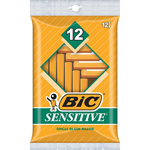 Maquinilla De Afeitar Bic De Una Hoja, Sensible, 12 Unidades