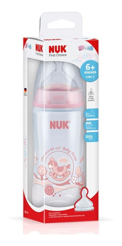 Mamadeira First Choice Tam.2 (6m+) 300ml Rose - Nuk