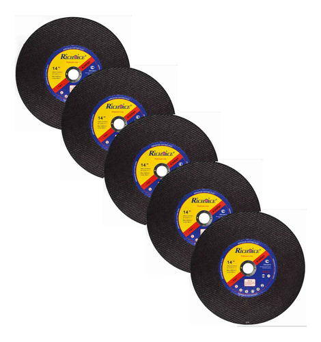 Kit 5 Disco De Corte Policorte 355mm 14pol Aço 355 X 25,4 X3