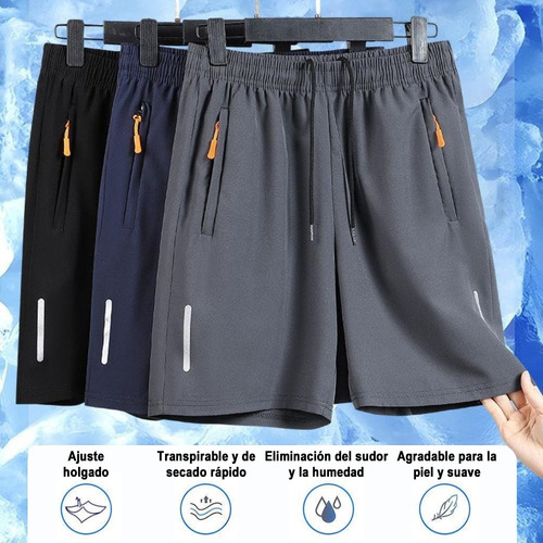 Short Cómodo Suelto Con Bolsas Ejercicio Correr Gym Hombre