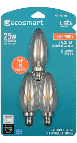 Base Base Regulable B11 E12 Equivalente A 25 W De Ecosmart