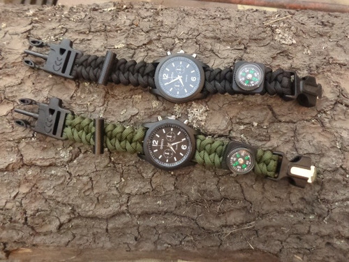 Reloj Pulsera Paracord 550 Cobra Supervivencia Con Silbato