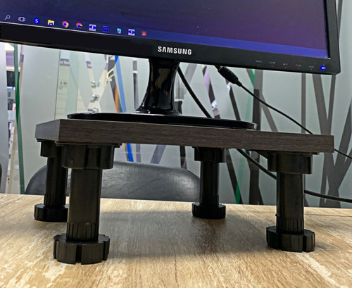 Imagen 6 de 9 de Soporte Eleva Monitor Regulable Pc Escritorio Base 24x28