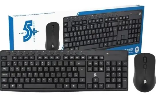 Kit Teclado Mouse Sem Fio 2.4ghz Usb Office Kw-500 Preto