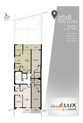 Imagen 17 de 30 de Departamento En Construcción Monoambiente Contrafrente Balcón San Juan 2600 - Centro