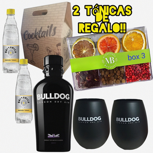 Gin Bulldog+ Copa + Kit De Botánicos Gratis 2 Tónicas Envío 