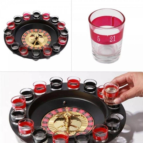 Imagem 4 de 6 de Roleta Drink Cassino Copo Shot Jogo Bebida 16 Copos Dose