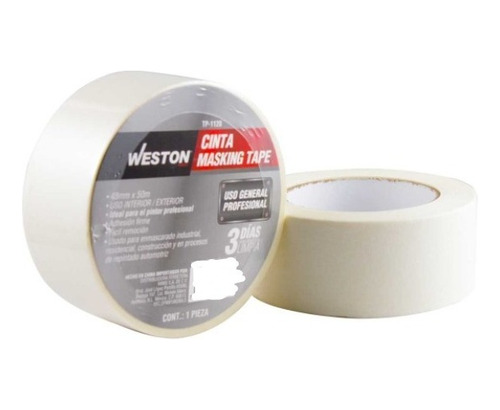 6 Cintas Masking Tape Ancho 48mm Largo 50mts Marca Weston P