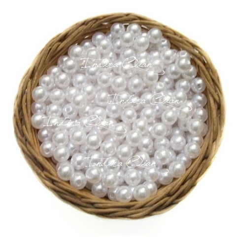 500 Perlas Para Coser Bijouterie Souvenirs * Blanco  8 Mm