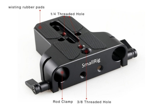 Imagem 7 de 7 de Base Plate Smallrig P/ Longarinas Dslr Mirroless Cages