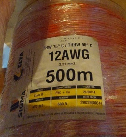 Cable # 12 Awg Thw  75° C / Thhw 90 ° . Se Venden Xcarrete .