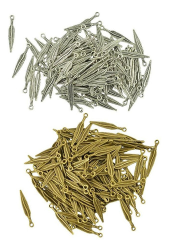 Un Regalo De 200 Piezas Forma Pluma Metal Colgantes Joyería