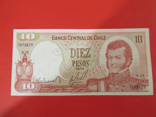 Billete Chile 10 Pesos Fechado Año 1975 Banco Central Unc