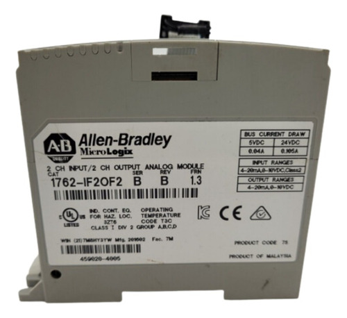 Allen Bradley Módulo Analógico 1762-if2of2 Plc Micrologix