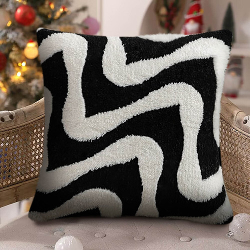 Funda De Almohada En T De Terciopelo Con Forma De Copo De Ni