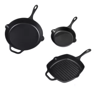 Set Sartenes 20cm+25cm + Grill Hierro Fundido Victoria Juego