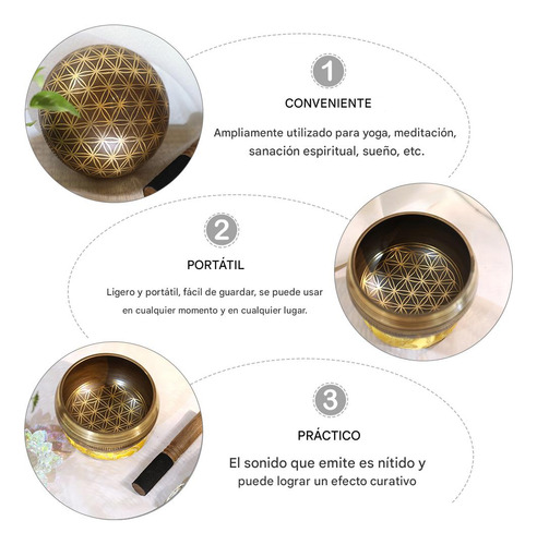 Juego De Cuenco Tibetano Para Meditación Yoga Calibre 21 Cm