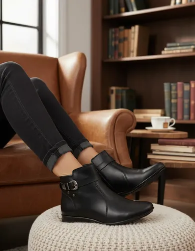 Bota Feminina Cano Curto Rasteira Zíper Conforto Leve Macia